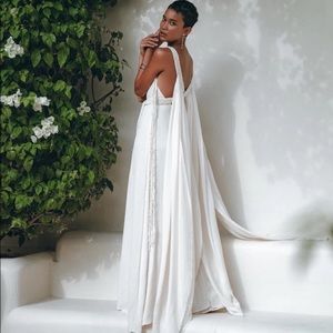 Off-White Organic Cotton Multiway Macrame Belted Boho Maxi Wedding Dress